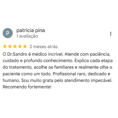 Depoimento Google Dr. Sandro Cesar